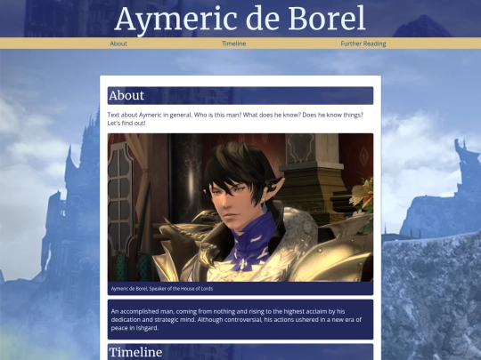 Projects/project_2_tribute screenshot