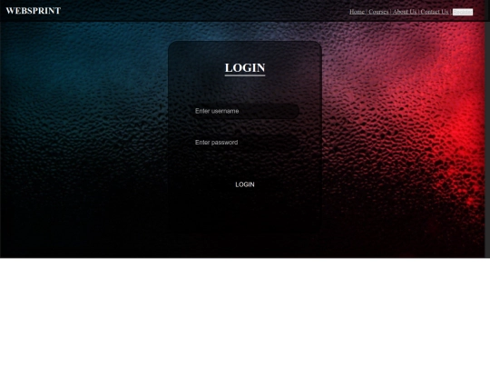 login screenshot