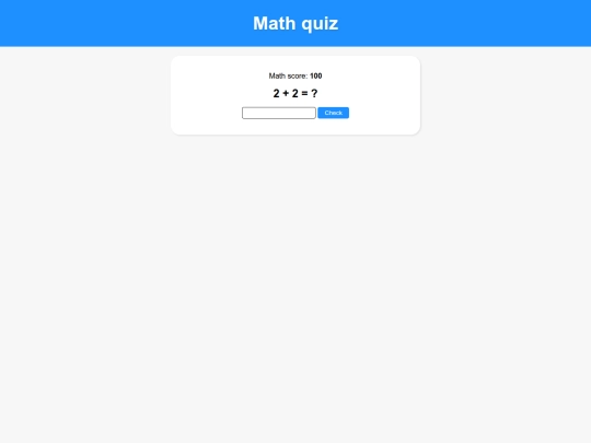 math quiz screenshot