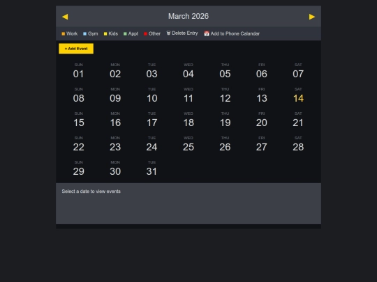 Calendar screenshot