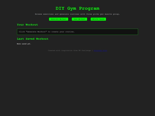 Exercises screenshot