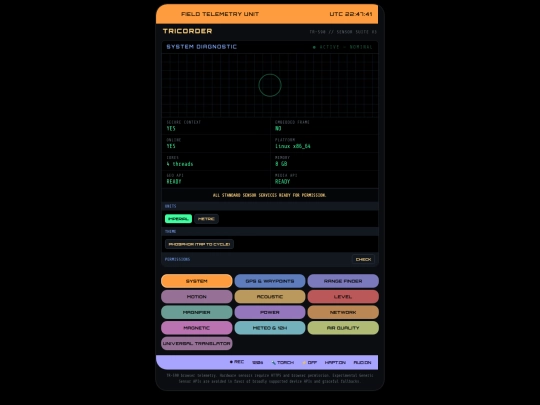 Lcars/New/tricorder screenshot