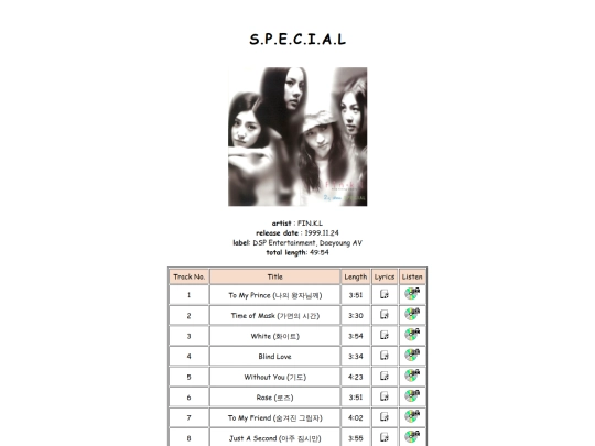 discography/special screenshot
