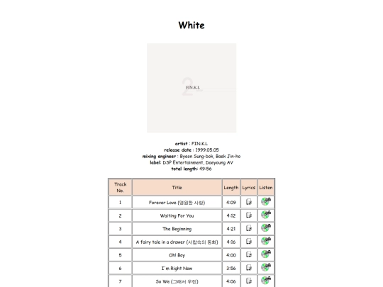discography/white screenshot