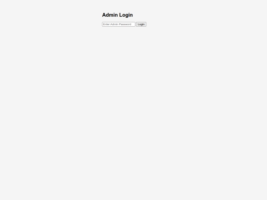 Admin Login screenshot