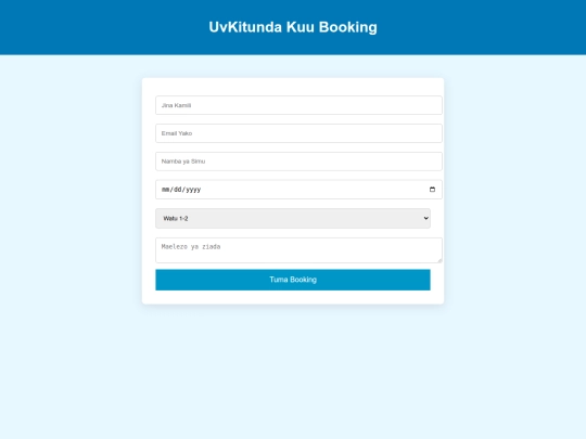 Booking screenshot