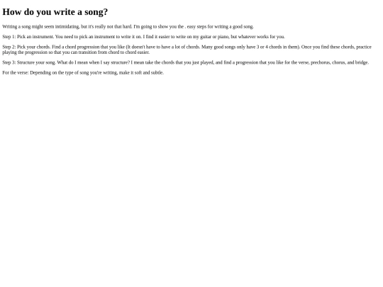 howtowriteasong screenshot