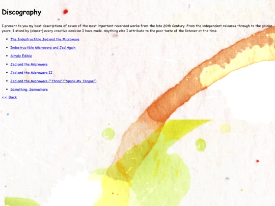 about/discography screenshot
