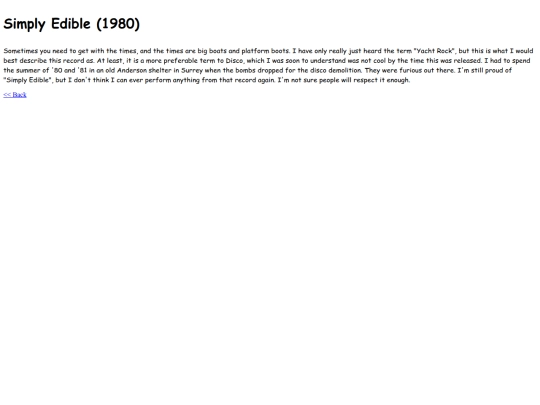about/discography/simplyedible screenshot