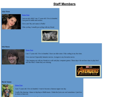 Staff Page/staffpage screenshot