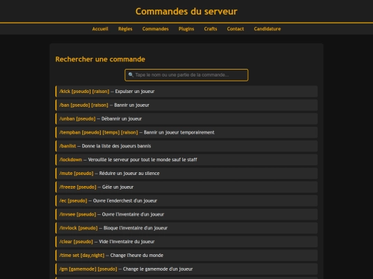 commandes-admin screenshot