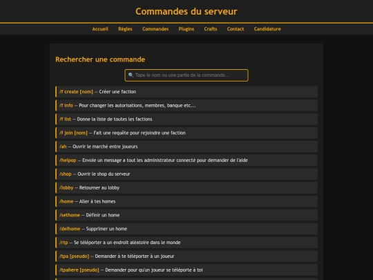 commandes screenshot