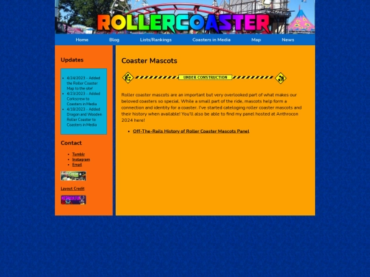 navbar pages/Coaster Mascots/mascotshome screenshot