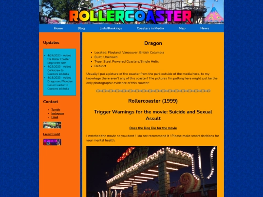 navbar pages/Coasters in Media/dragonplayland screenshot