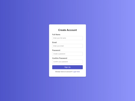 sign up screenshot