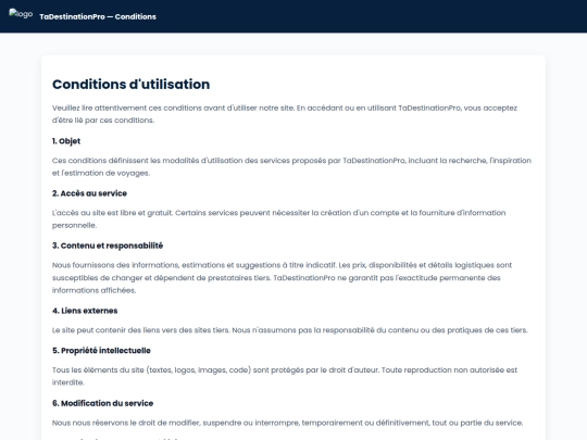 conditionsutilisation screenshot