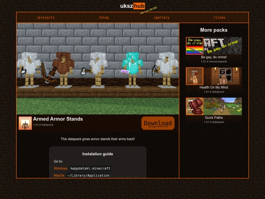 packs/datapacks/armedarmorstands screenshot