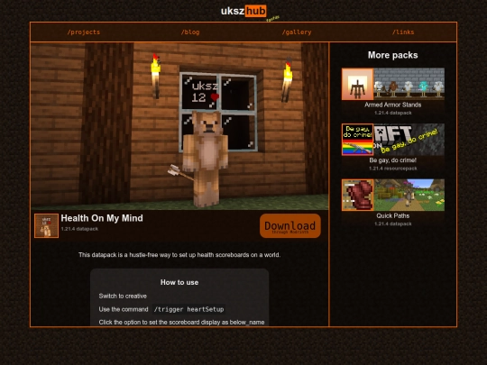 packs/datapacks/healthonmymind screenshot