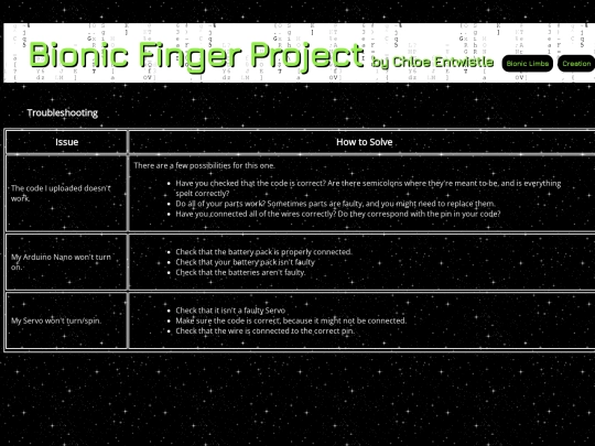 Troubleshooting screenshot