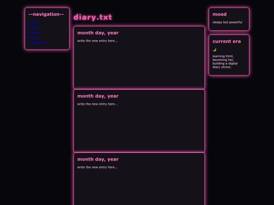 diary screenshot