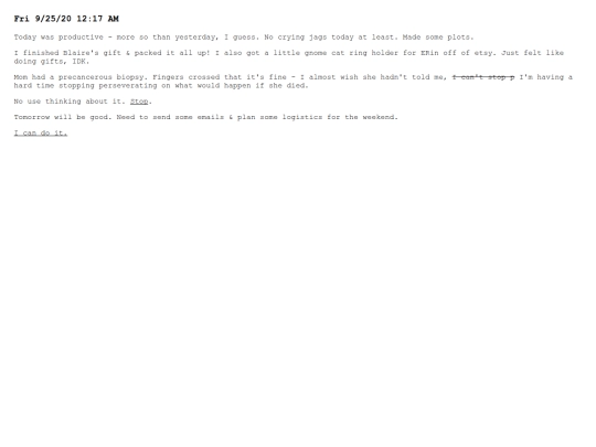 diary screenshot