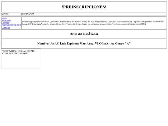 preinscripciones screenshot
