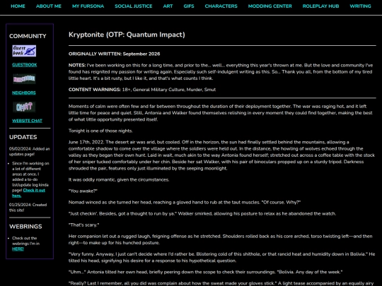 Creative/Writing/Fanfic/NSFW/Kryptonite screenshot
