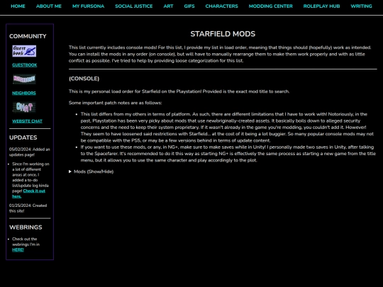 Modlist/Misc./Starfield screenshot