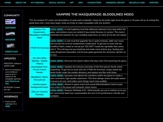 Modlist/Vampire/bloodlines screenshot