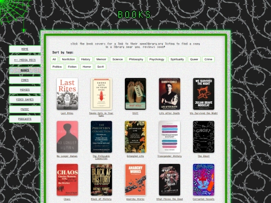 media/books screenshot