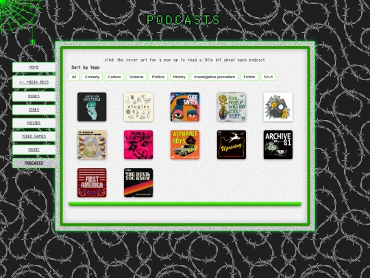media/podcasts screenshot