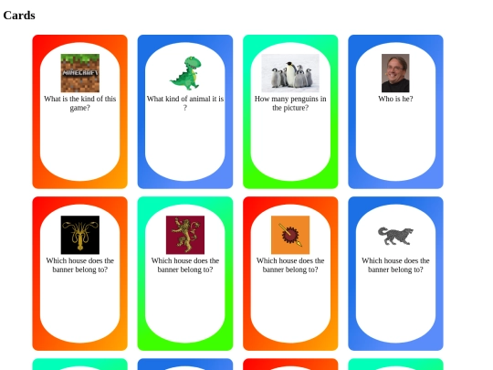 cards screenshot