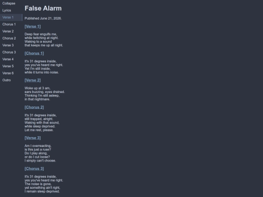 lyrics/humanity/false-alarm screenshot
