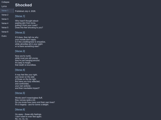lyrics/humanity/shocked screenshot