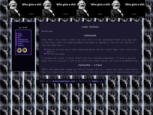Diary screenshot