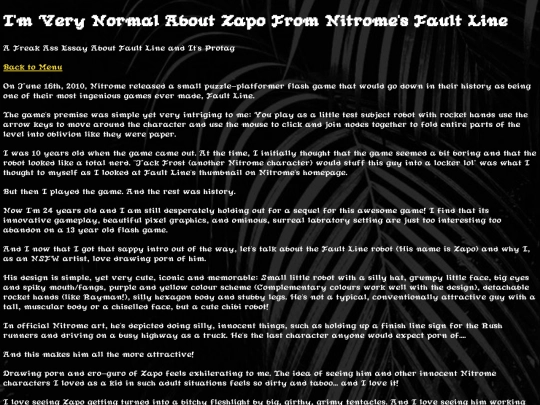 ramblings/yearlists/zapo screenshot