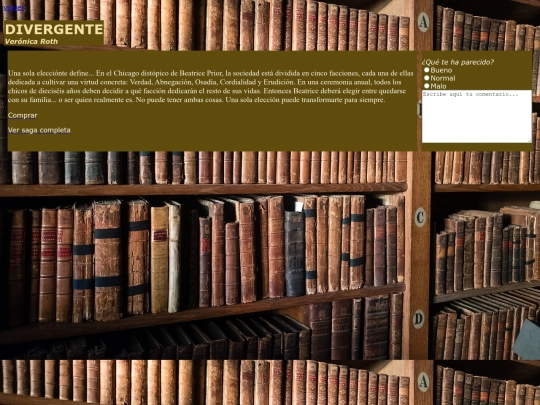 Practicafinal/sagas/divergente screenshot