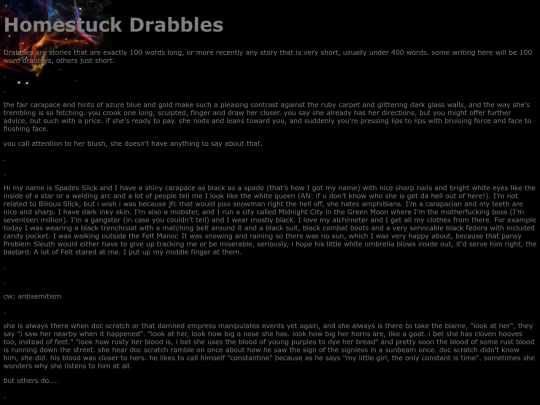 homestuckdrabbles screenshot
