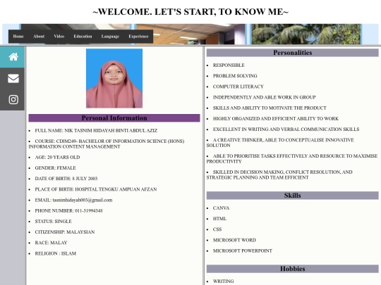 Nik Tasnim Hidayah bt Abdul Aziz screenshot