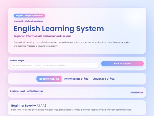 Topics English screenshot