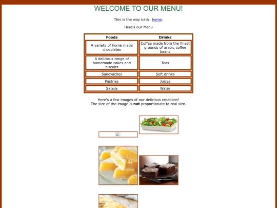 menu screenshot