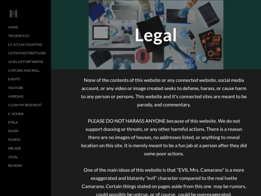 EVILIvetteCamarano.com/DRAFT/LEGAL screenshot