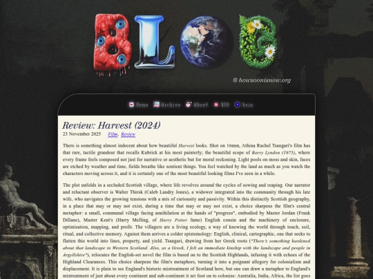 writings/blog/archive/film-review-harvest-2024 screenshot