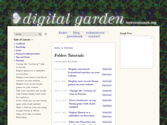 writings/digitalgarden/Tutorials screenshot