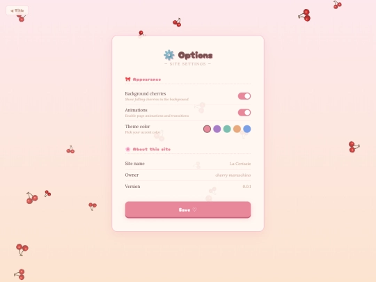 options screenshot