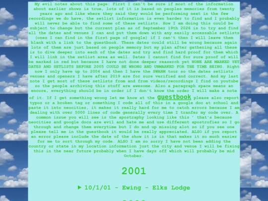 locationsandsetlists screenshot