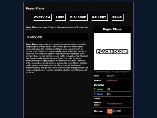 wiki/paper airplane/overview screenshot