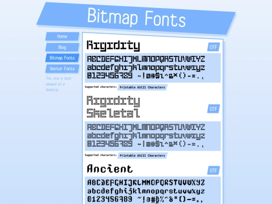 fonts/bitmap screenshot