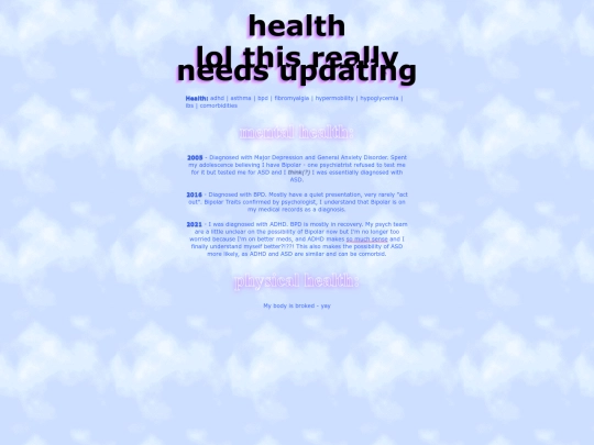 about/beak/health screenshot