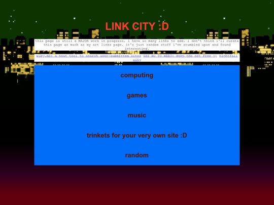 links screenshot